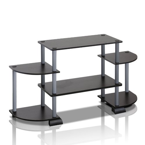 Furinno 12258BK / GY Turn-N-Tube Roundedecorner TV Entertainment Center, negro / gris Furinno 12258BK/GY