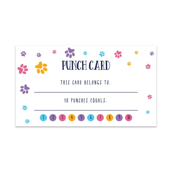 Koyal Wholesale Pet Grooming Reward Punch Cards, Loyalty Cards for Small Business Customers, Award Cards, 100-Pack