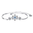 thumbnail image 1 of 1 pulsera exquisita con forma de copo de nieve y diamantes para estudiantes., 1 of 8