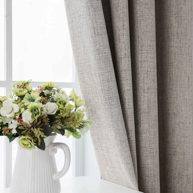 Cortinas opacas Extra largas de lino de imitación, 350cm de altura, hechas a medida, para dormitorio, sala de estar, ventana, techo alto, 100%