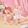 thumbnail image 5 of 60PCS Candy Gift Wrap Box Pink Candy Box DIY with Ribbon Wedding Collapsible Storage Box for Wedding Bridal Shower Birthday Party 1.9x1.9x4.7inch Pink, 5 of 6