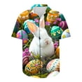 thumbnail image 5 of Feancey Today's Sales Clearance Bunny Eggs Graphic Tee for Men Easter Print Hawaiian Shirts Short Sleeve Casual Button Down Shirt Novelty Holiday Bowling Shirts Multicolor M, 5 of 5