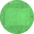 thumbnail image 1 of Ahgly Company Indoor Round Abstract Emerald Green Contemporary Area Rugs, 3' Round, 1 of 4