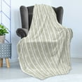 thumbnail image 4 of Tropical Soft Flannel Fleece Blanket, Rainforest Tree Bamboo Branches Leaves Silhouettes Texture Summer Illustration, Cozy Plush for Indoor and Outdoor Use, 50" x 60", Eggshell White, by Ambesonne, 4 of 5