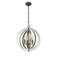 thumbnail image 2 of Lighting DARBY Industrial 4 Light Rubbed Bronze & Gold Ceiling Pendant 16" Wide, 2 of 5