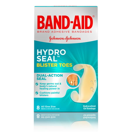 Band-Aid Brand Hydro Seal Adhesive Blister Toe Bandages, 8