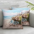 thumbnail image 3 of Chilfamy Short Plush Pillowcase 1 Piece Pillow Case Seaside Bicycle White, 3 of 5