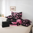 thumbnail image 6 of Erosebridal Pink Bows Girls 7-Piece Twin Bedding Sets,Letter R Monogrammed Bedding Comforter Set For Girls Kids,Reversible black, 6 of 7