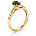 thumbnail image 3 of Gem Stone King 10K Yellow Gold Tourmaline Green Mystic Topaz Solitaire Engagement Ring for Women (0.80 Cttw, Oval 7X5MM, Gemstone Birthstone, Size 5), 3 of 4