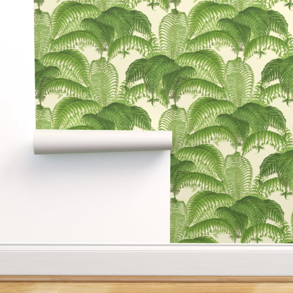 Peel-and-Stick Removable Wallpaper Ferns Nature Green Botanical Classic