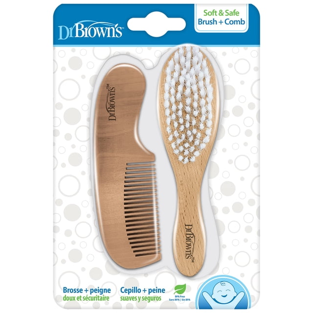Set de cepillo y peine Dr. Brown's Soft and Safe para bebé