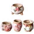 thumbnail image 4 of 4pcs Small Flower Pots Ceramic Flower Pots Decorative Flower Pots Green Plant Flowerpots Random Style, 4 of 6