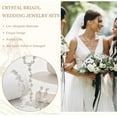 thumbnail image 2 of Wedding Jewelry Set for Brides Bridesmaids Silver Rhinestone Necklace Earrings Bracelet Sets Formal Costume Jewelry Prom Jewelry Sets for Women, 2 of 17