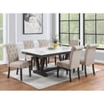 thumbnail image 2 of Weathered Gray Wood Dining Chairs with Beige Fabric, 2 of 2