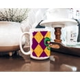 thumbnail image 4 of Mardi Gras Fleur de lis Purple Green and Gold Coffee Mug 15 oz, 4 of 5