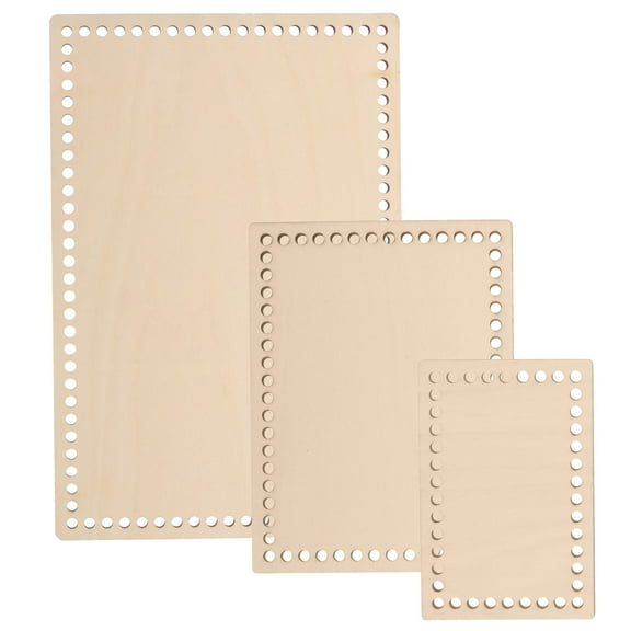 DEEPCRAFF Natural Wooden Crochet Basket Base in Khaki for DIY Enthusiasts