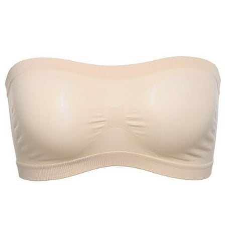 

Supportive Bandeau Bra Women s Angel Seamless Underwire Wireless Padded Strapless Bra