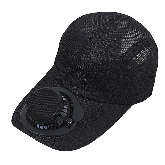 Sombrero con ventilador solar y carga USB, desmontable, para exteriores, transpirable y con protección solar.