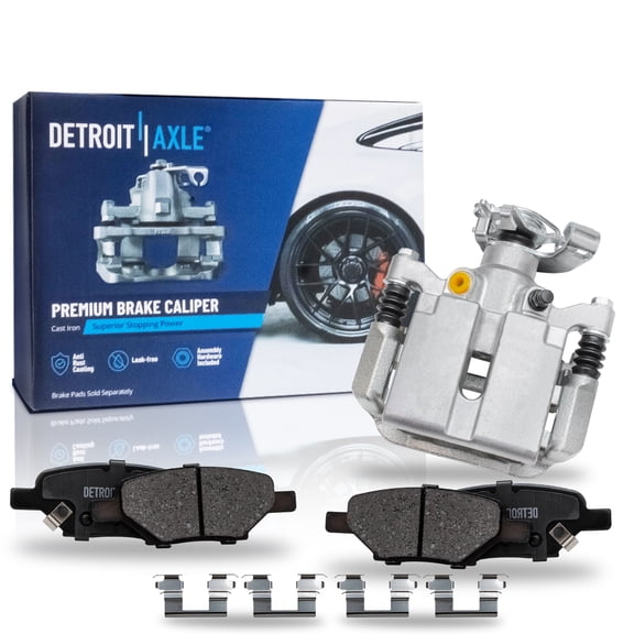 Detroit Axle - Rear Brake Kit for Chevy Malibu HHR Cobalt Saturn Aura Ion Pontiac G6 G5 Pursuit, Passenger Side Disc Brake Caliper Ceramic Brake Pads Replacement