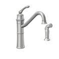 thumbnail image 5 of Moen Wetherly One Handle Stainless Steel Kitchen Faucet Side Sprayer Included, 5 of 8