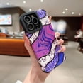 thumbnail image 3 of Compatible for iPhone 14 Pro Phone Case,Cute Purple Shiny Butterfly and Leather Splicing Patter,Soft TPU Full Camera Lens Protective Shock Women Protection Cover for iPhone 14 Pro, 3 of 4