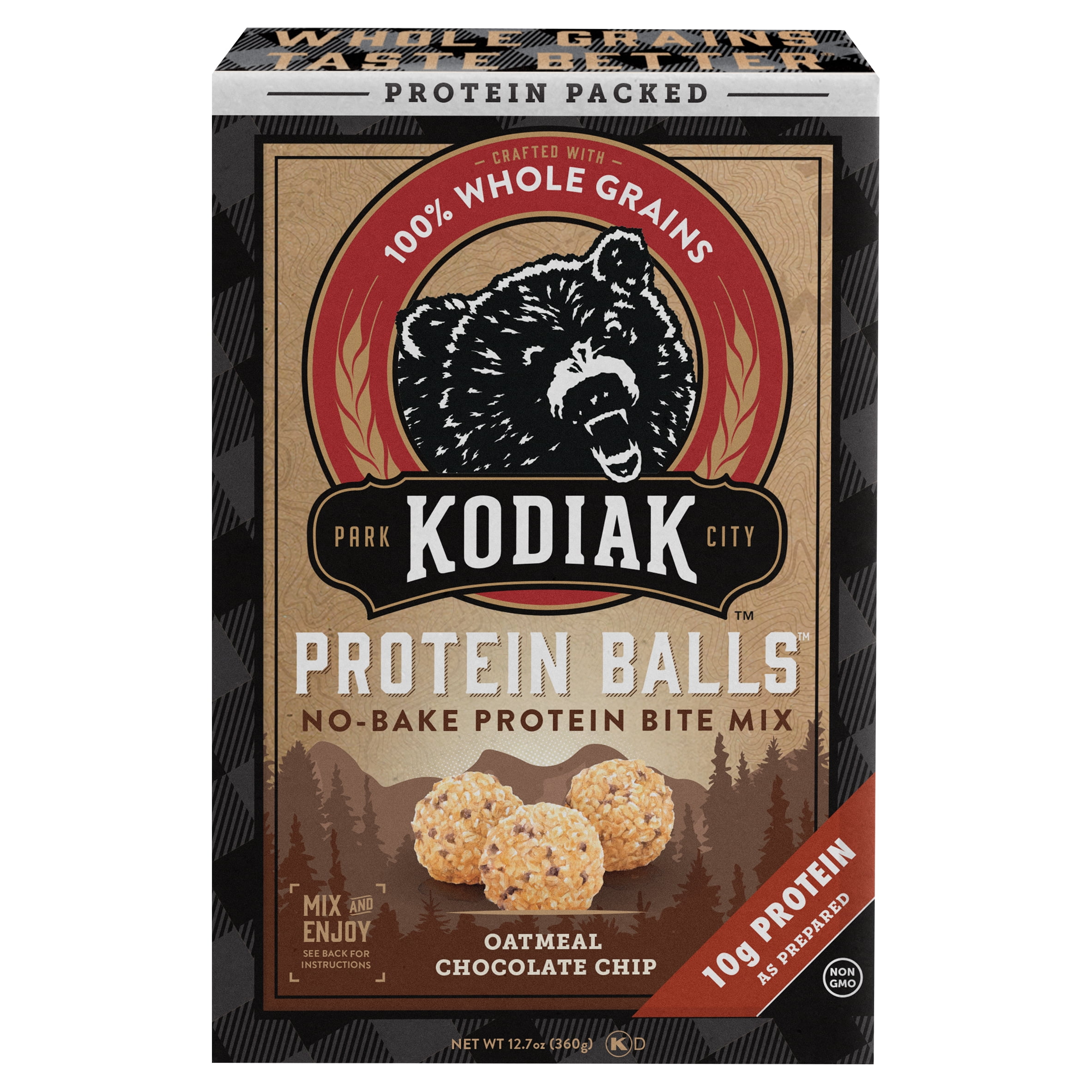 Kodiak Protein-Packed Oatmeal Chocolate Chip No-Bake Protein Ball Mix, 12.7 oz