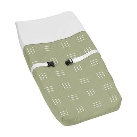 UPC: 0846480096016 | Boho Hatch Sage and White Changing Pad Cover Boy or Girl by Sweet Jojo Designs