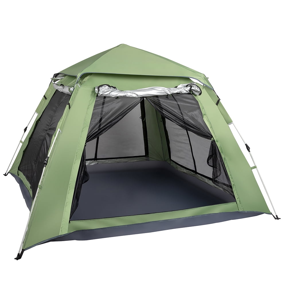 Topcobe Instant Cabin Tent, 4 Person Camping Tent with Carry Bag for Family Camping & Hiking, Ventilation, Green