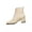 Beige, variant on Womens Booties Chunky Mid Heel Ankle Boots Lace up Square Toe Vintage Comfortable Winter Shoes White 7.5(40)