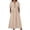 Beige Dress, variant on Miluxas Women's V Neck Bow Tie Front Midi Dress Short Sleeve A Line Loose Flowy Lounge Dress with Pockets Daily Work Vacation Outfits for Summer White