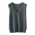 thumbnail image 4 of Womens Sweater Tank Tops Cropped, V Neck Knit Vests Sleeveless Pullover Knitwear Tops Casual Trendy Solid Sweaters Vests Yoga Tank Tops for Women Gray XL, 4 of 4