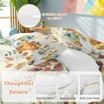 thumbnail image 2 of Fall Pumpkin Bedding Duvet Cover Set King 4 Pieces Autumn Leaf Sunflowers Orange Green Vintage Letter Bedding Set with Zipper Closure,1 Comforter Cover 92x106 Inches 1 Flat Sheet & 2 Pillow Cases, 2 of 7
