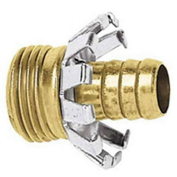 Fiskars 581035 0.5 in. Green Thumb Male Clincher Hose Repair, Brass