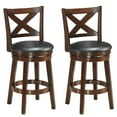 thumbnail image 1 of Costway Ensemble de 2 Tabourets de Bar 24 Pieds' Hauteur Chaise Pivotante en Bois pour Salle à Manger Cuisine Maison, 1 of 7