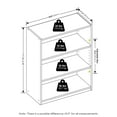 thumbnail image 3 of Furinno Gehry 3-Tier Bookcase, Bookshelf with Adjustable Shelves, White, 3 of 6