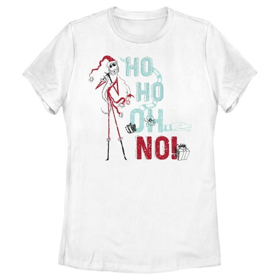 Women's The Nightmare Before Christmas Ho Ho Oh No Sandy Claws  Graphic Tee White Medium