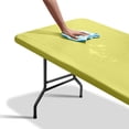 thumbnail image 3 of Sorfey Rectangle Picnic Table Cover Fitted Table Cloth with Bench Cover, 30" x 60" Yellow, 3 of 5