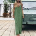 thumbnail image 6 of Solid Backless Cami Dresses for Women - Sleeveless Long Lounge House Sundress Mint Green L, 6 of 6