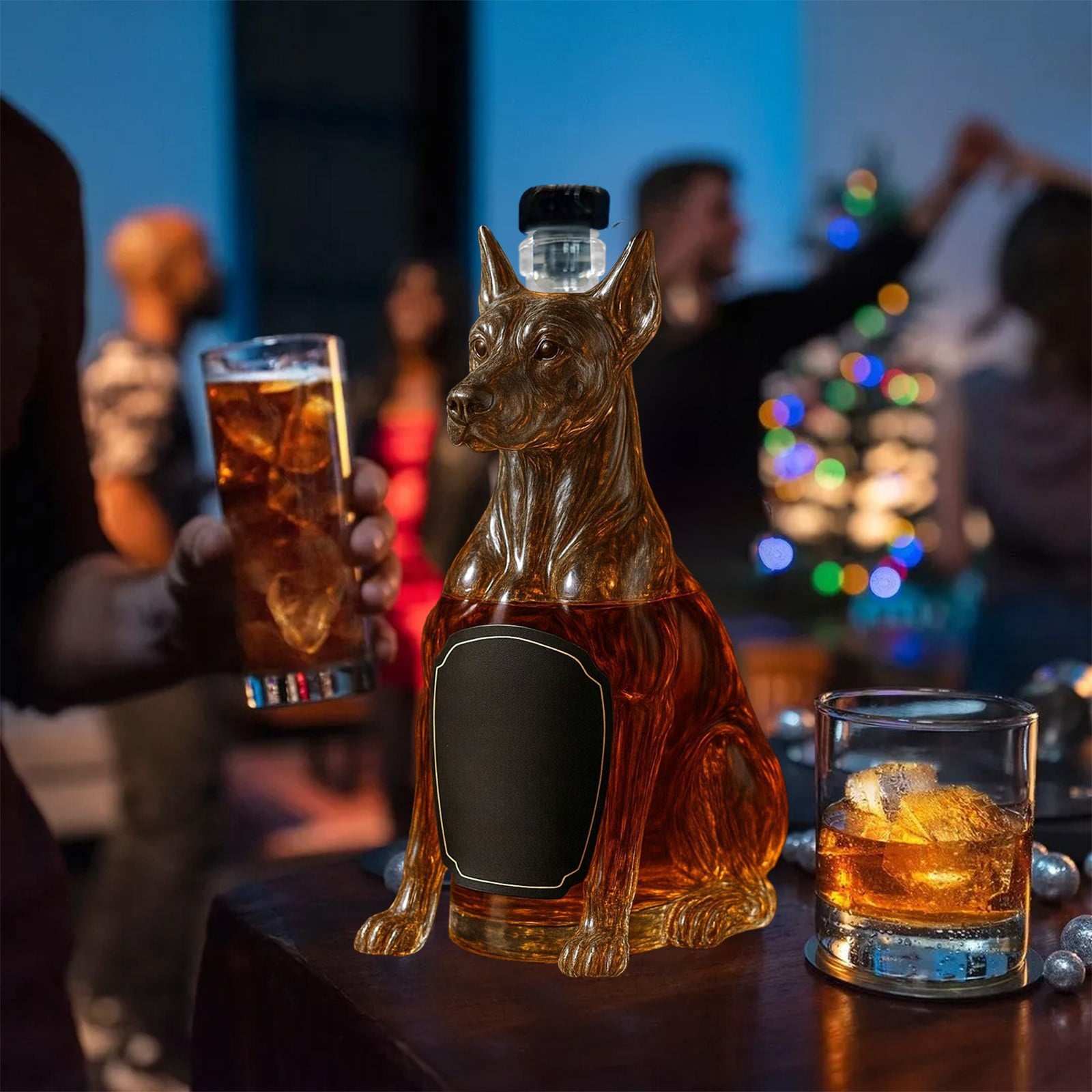 Whiskey Bottle Doberman 10oz Novelty Glass Decanter Creativity