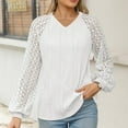 thumbnail image 6 of AELand Women's Long Sleeve Shirts V-Neck Lace Tops 2025 Spring Fashion Clothes Knitted Y2k Blouses, 6 of 7