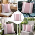 thumbnail image 4 of Throw Pillow Covers 20x20 Inch, Vintage Pink Striped Decorative Pillow Cases for Couch Sofa Bed, Farmhouse Modern Stripes Boho Cotton Linen Square Home Decor Pillowcases with Hidden Zipper, 4 of 9