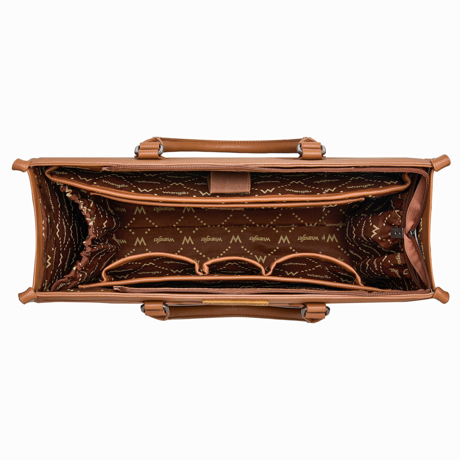 Wrangler Laptop Tote Bag for Women Western Style Work Crossbody Bag, Cow-Brown