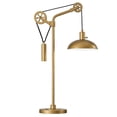 thumbnail image 1 of Hudson & Canal TL0718 Neo Brass Table Lampwith Spoke Wheel Pulley System, 1 of 12