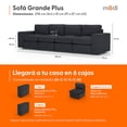 thumbnail image 2 of Sofá Seccional Modular Adapti 4 Plazas Reposabrazo Ancho Gris Carbón, 2 of 9