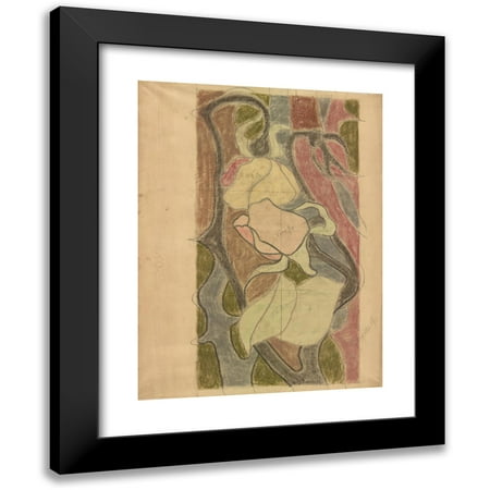 Stanislaw Wyspianski 12x14 Black Modern Framed Museum Art Print Titled - St. Francis. Witrays Project to the Presbytery of the Franciscan Church in Krakow (1897)