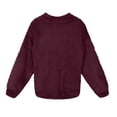 thumbnail image 6 of FRSASU Women'S Plus Size Top,Zipper Patchwork Long Sleeves Tops Plush Pullover Sweatshirt, 6 of 9