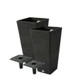 thumbnail image 2 of Algreen  Valencia 10 in. by 20 in. Height 2 Square Planters, Black - Pack of 2, 2 of 4