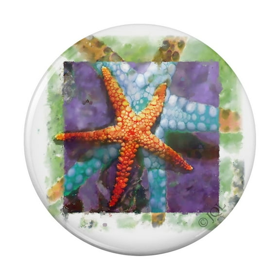 Starfish Watercolor Tropical Ocean Beach Kitchen Refrigerator Locker Button Magnet