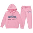 thumbnail image 2 of GBSYEWXS Outfit Set For Children Girls Hooded Long Sleeve Leisure Sweatshirt Pant Letter Print Comfortable Relaxed Outfits Sets Pink Size 7-8 Years, 2 of 4