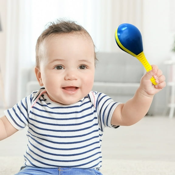 KOYPTL 2 PCS Maracas for Baby,Plastic Sand Sinker Orff Instrument for Children's Music Teaching Stage Performance,Musical Instrument for Babies Shaker Toy,Gifts for Soothing Toddlers Shower Christmas